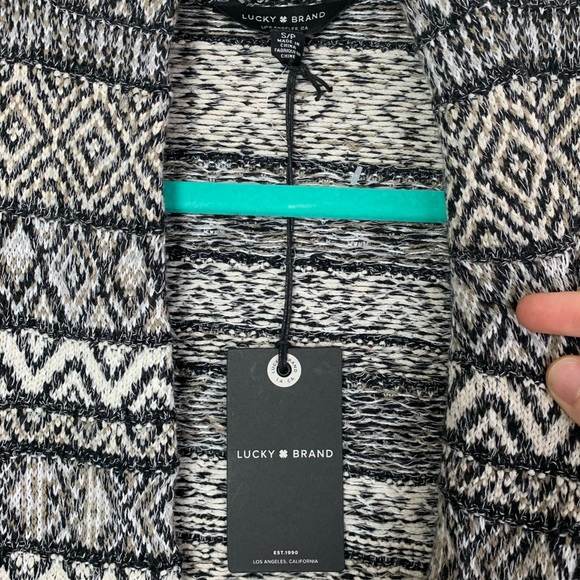NWT Lucky Brand Aztec Open Front Long Cardigan - Picture 5 of 6